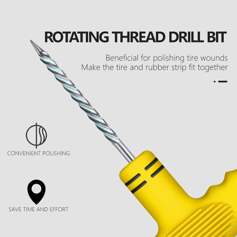 Emergency Car and Motorcycle Tubeless Tire Repair Kit - 5
