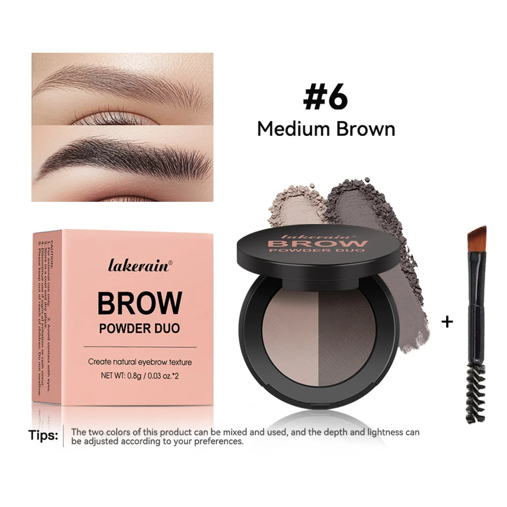 Two-Tone Waterproof Eyebrow Powder for Natural Brows and Contouring - 17