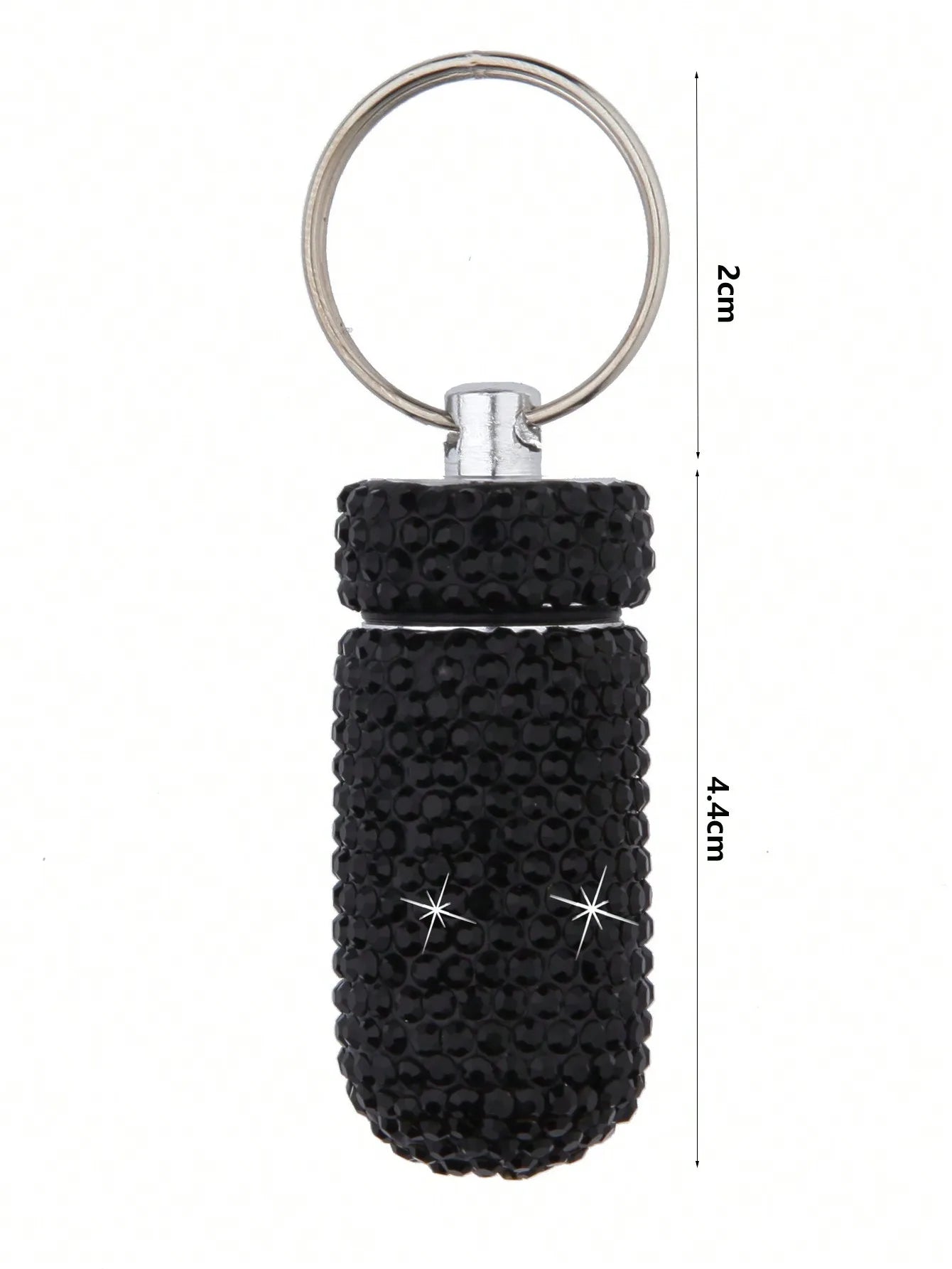 Waterproof Rhinestone Keychain Pill Holder Case - 10