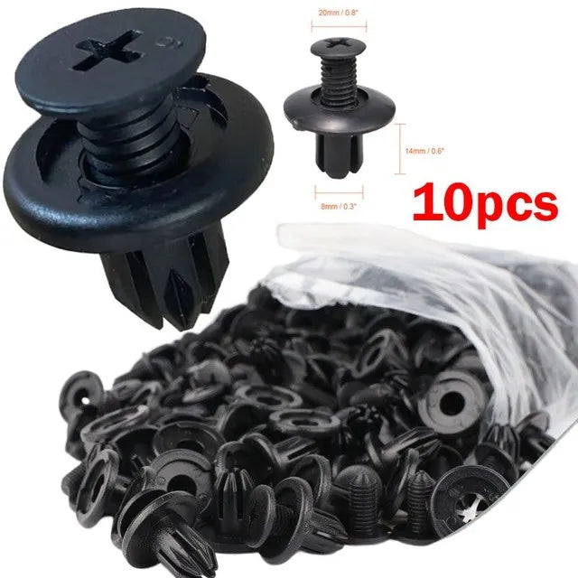 8mm Car Bumper and Door Trim Push Fastener Clips