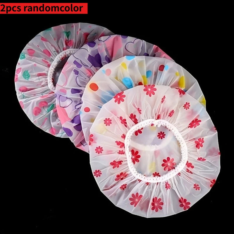 Adjustable Waterproof Shower Cap for Hair Protection - 2