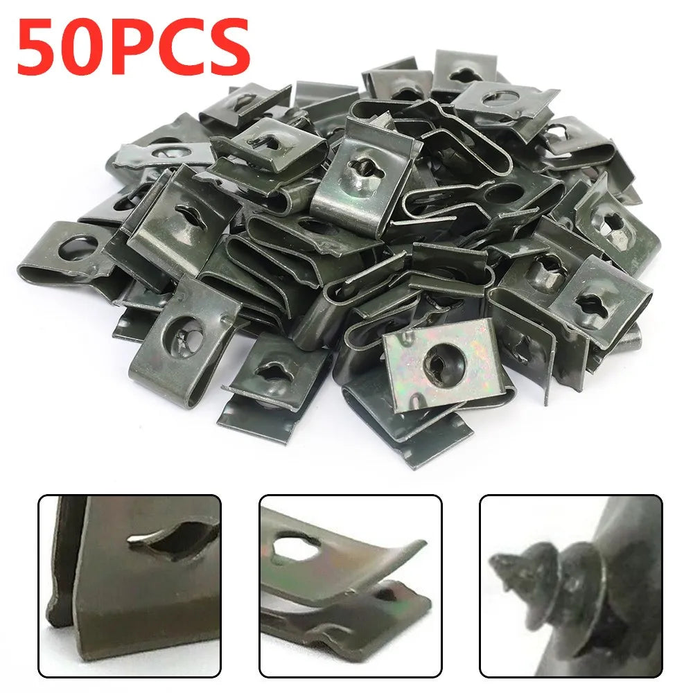 U-Type Metal Retainer Clips for Car and Motorcycle Body Panels