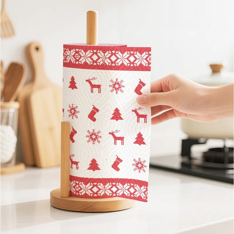 Festive Christmas Patterned Absorbent Kitchen Paper Towels - 5