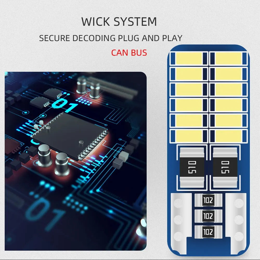 T10 W5W LED Canbus Interior Light Bulbs - 5