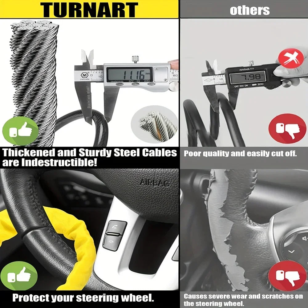 Universal Anti-Theft Car Steering Wheel and Seat Belt Security Lock - 6