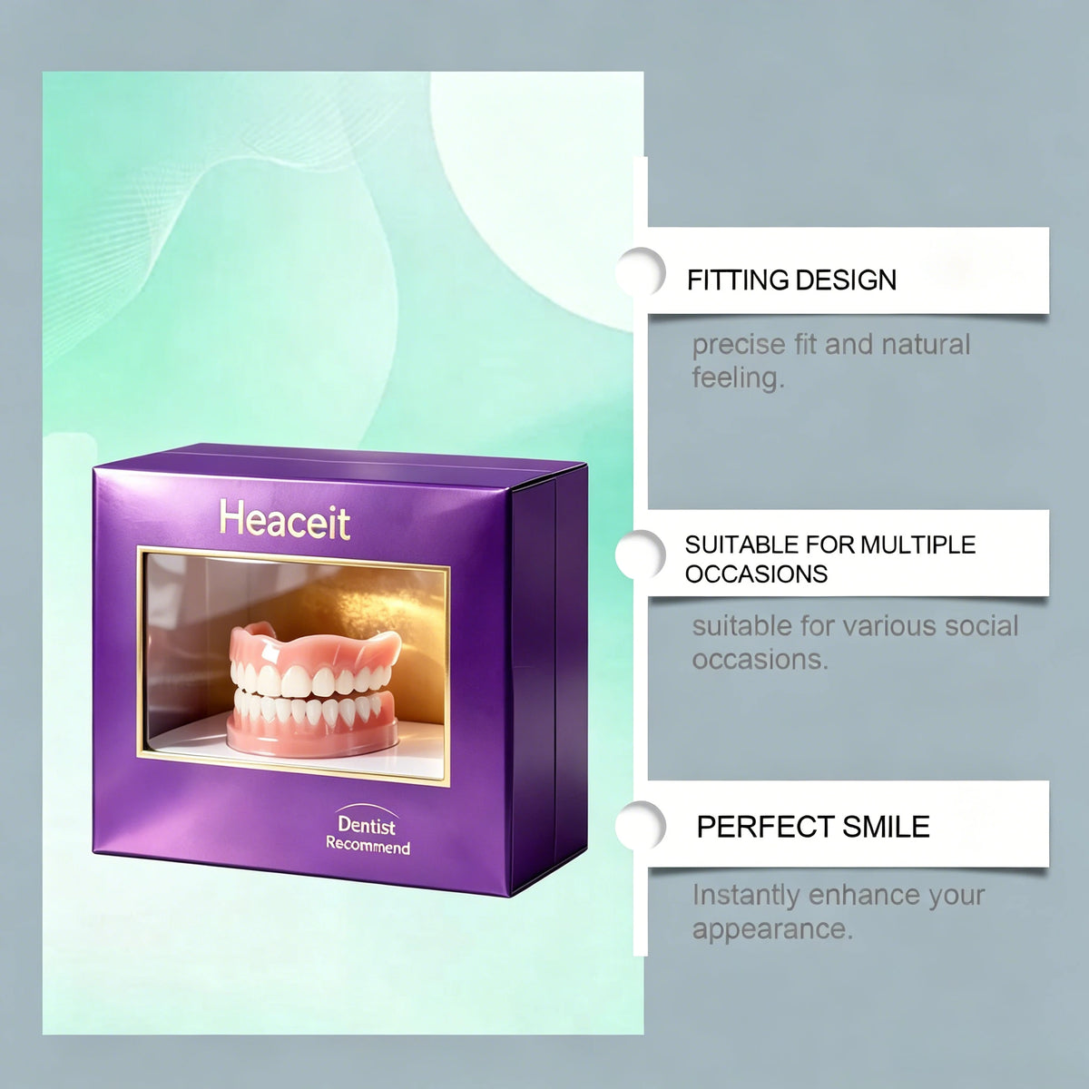 Adjustable Silicone Cosmetic Dentures for Instant Smile Beauty