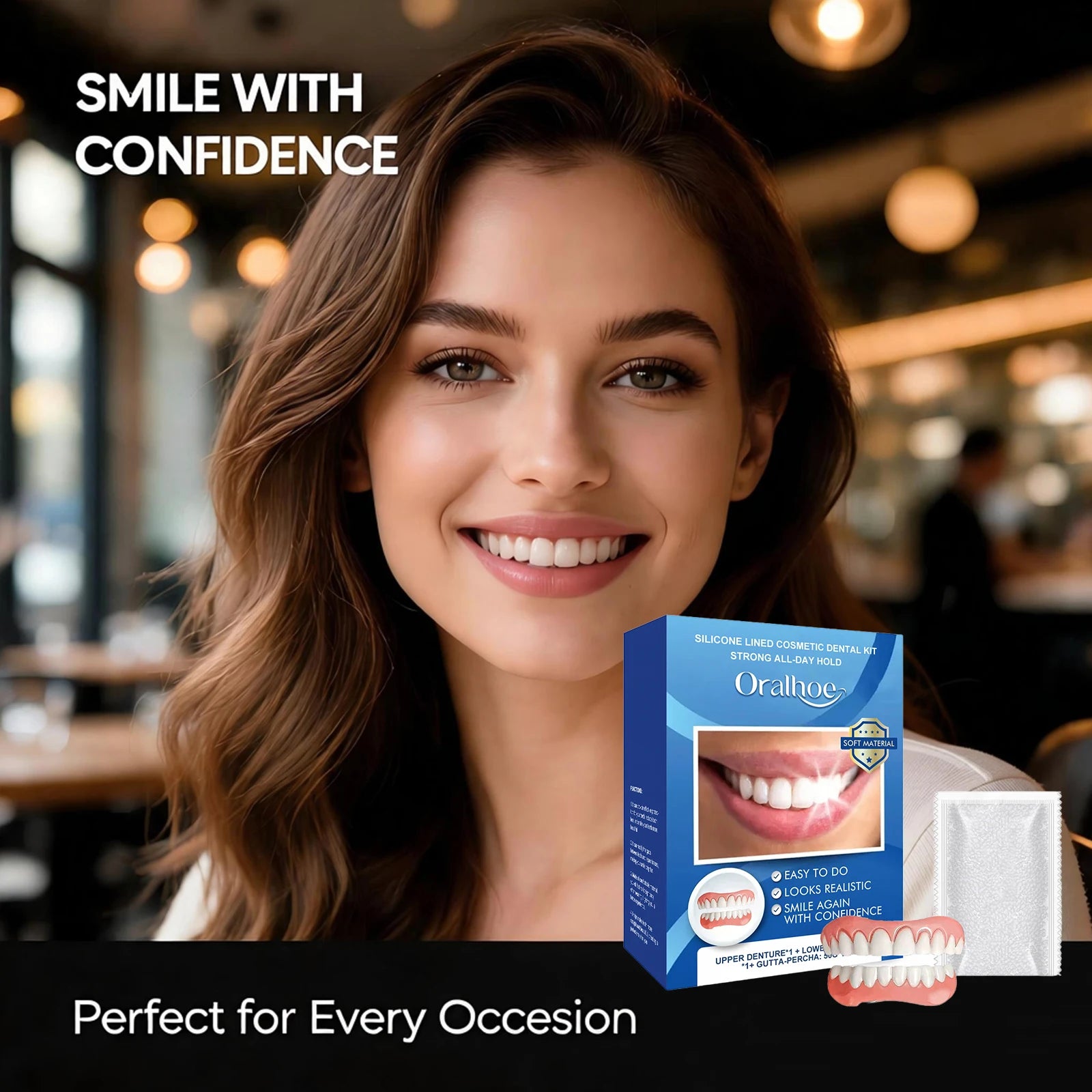 Comfort Fit Silicone Denture Set for Natural Looking Smile - 2