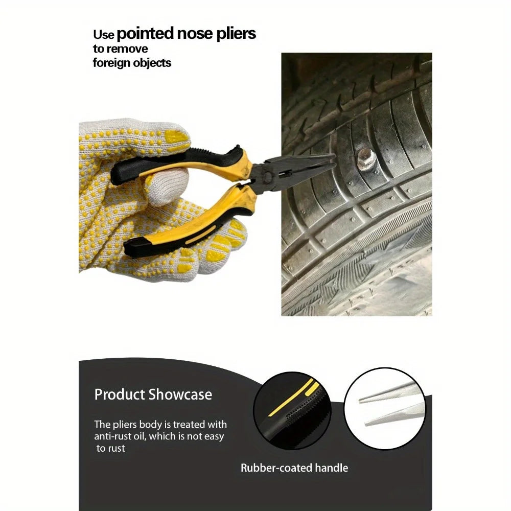 Emergency Tire Repair Tool Kit for Cars and Motorcycles