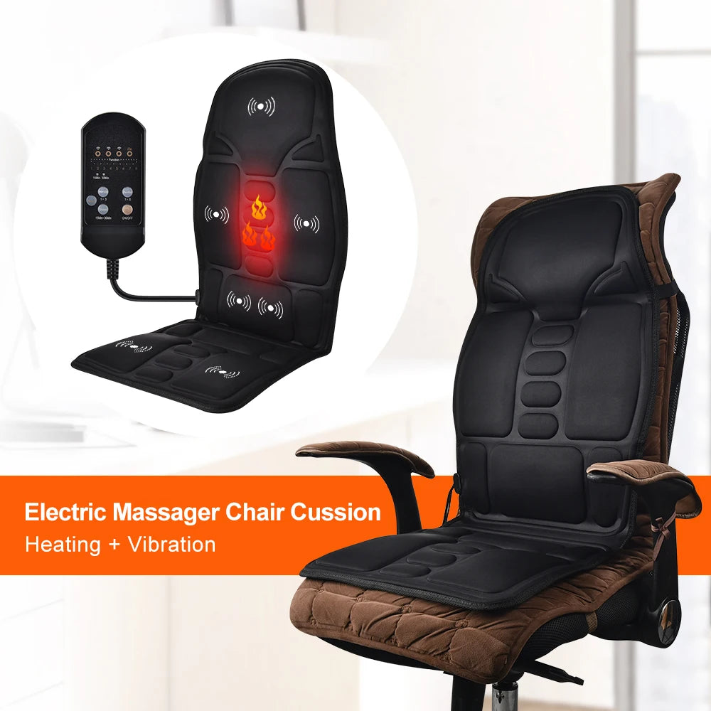 Full-Body Heated Vibrating Massage Chair Cushion