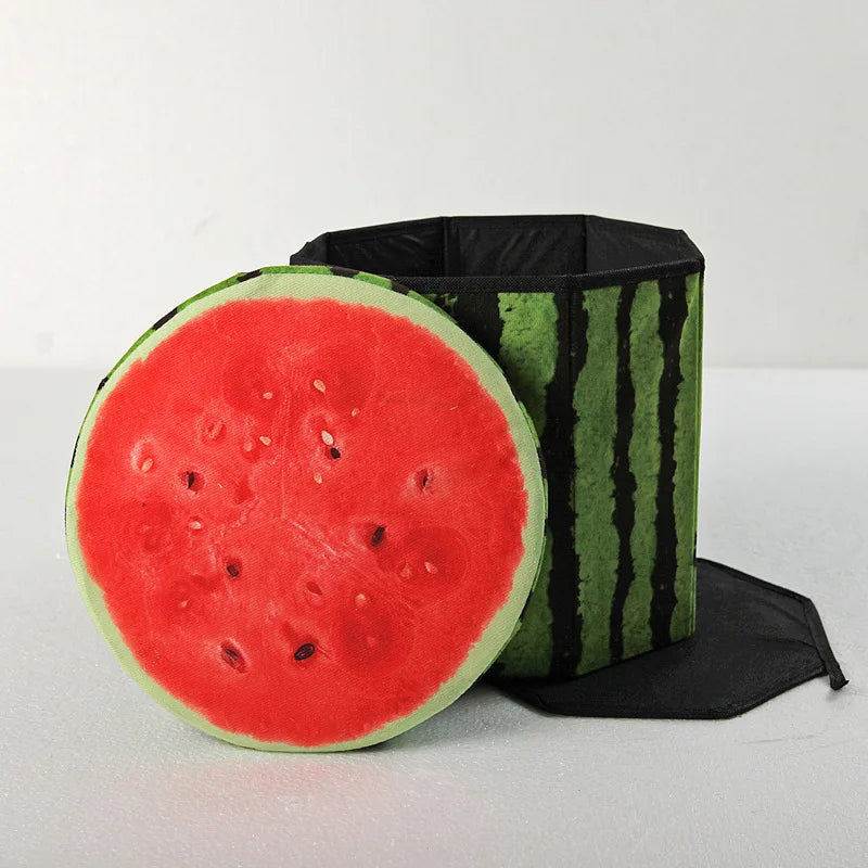 Fruit Pattern Foldable Storage Stool and Ottoman