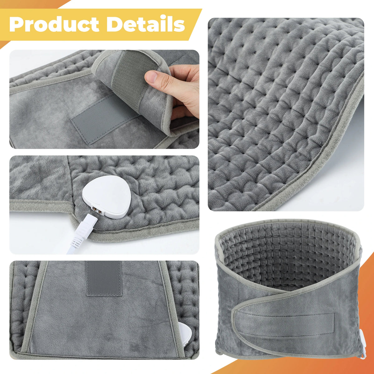 Electric Heated Waist Heating Pad for Back and Abdomen Relief