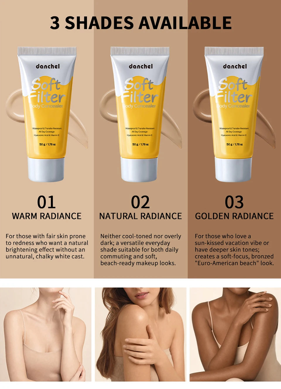 Waterproof Full Coverage Body Concealer for Scars, Tattoos and Veins