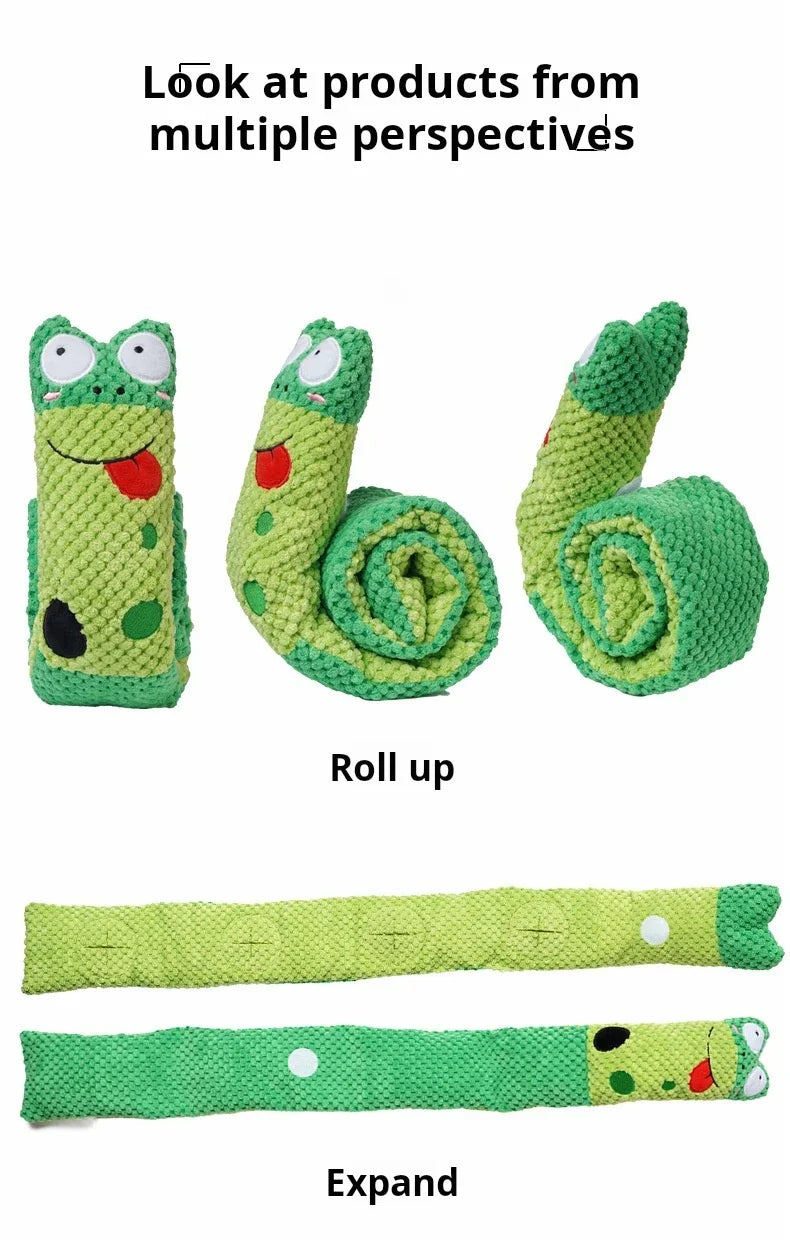 Foldable Squeaky Snail Plush Chew Toy for Dogs