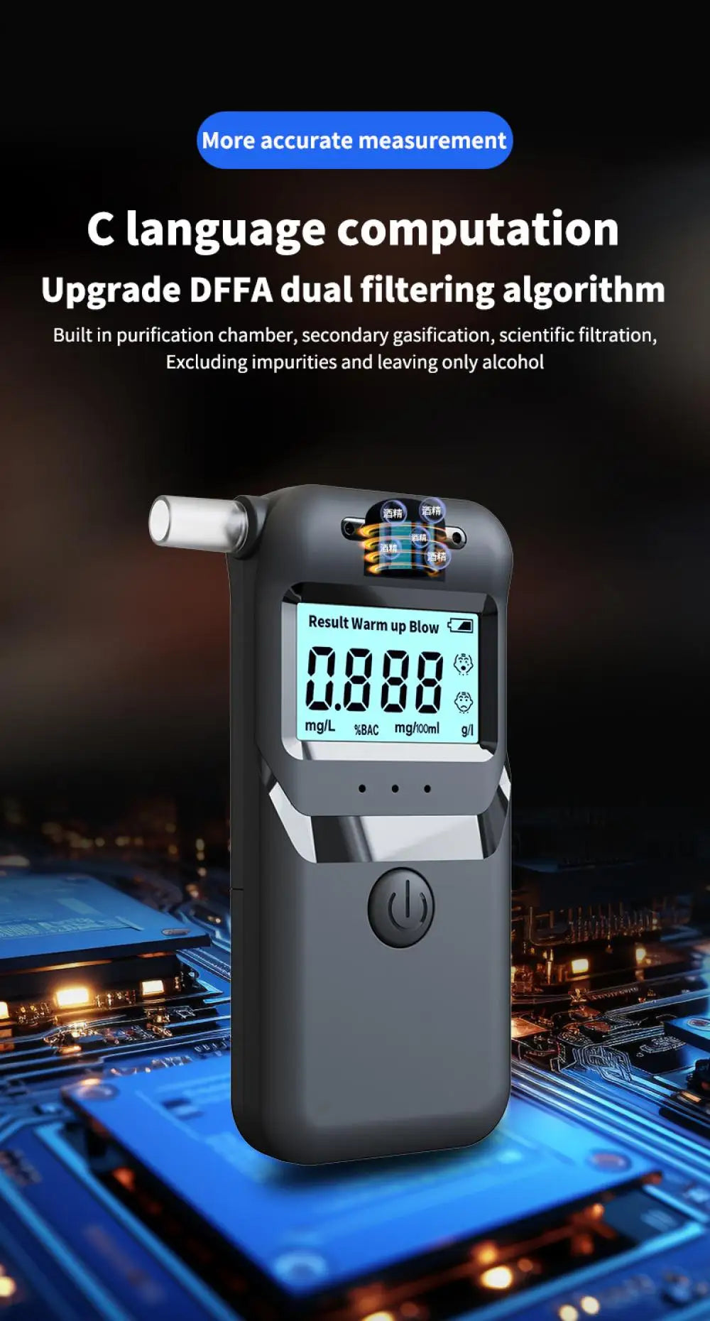 Portable Digital Breathalyzer Alcohol Tester