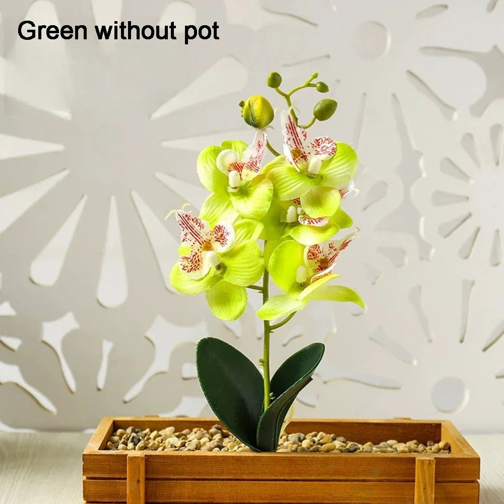 Artificial Orchid Flower Arrangement with Vase - 17