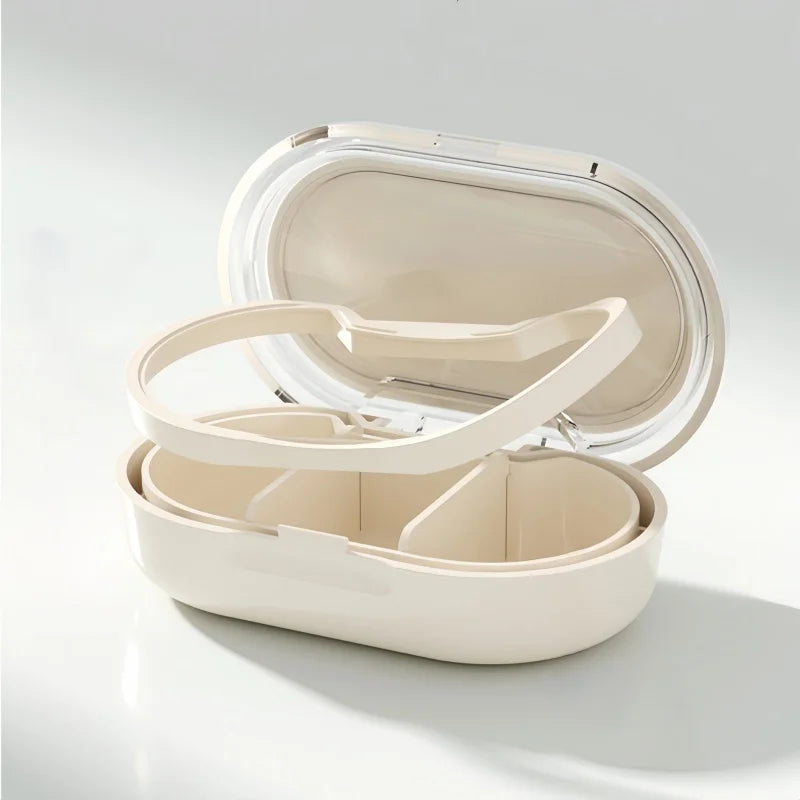 Portable 3-Compartment Moisture-Proof Travel Pill Organizer