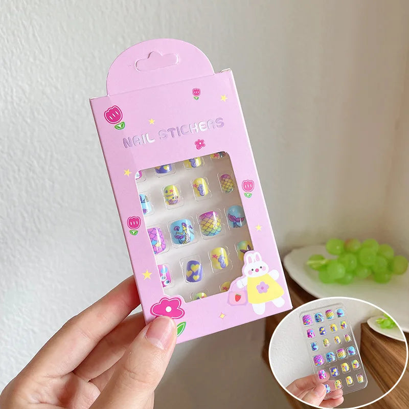 Cute Cartoon Press-On Nails for Kids - 7