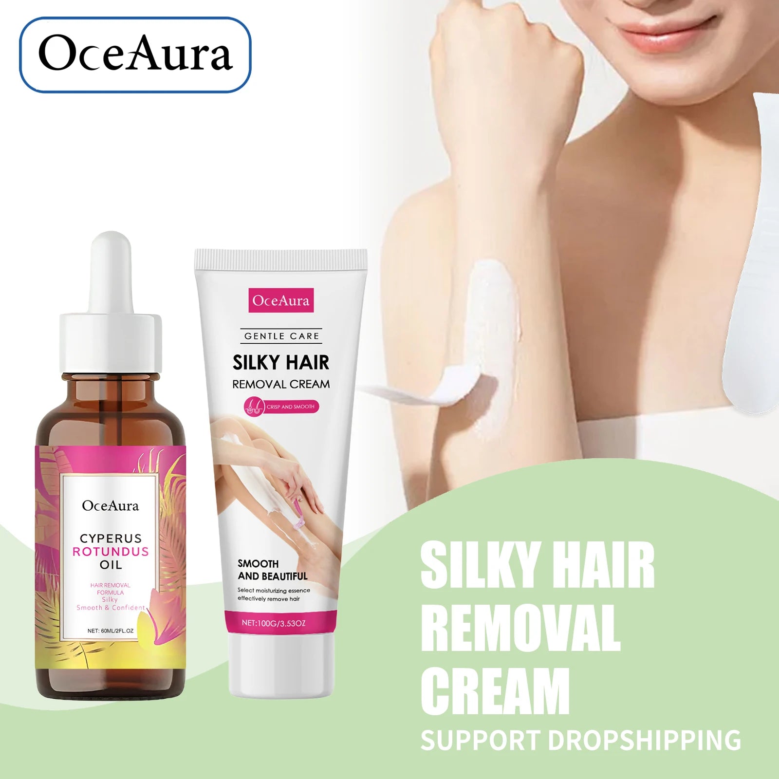 Gentle Hair Removal Cream and Soothing Oil Set - 1