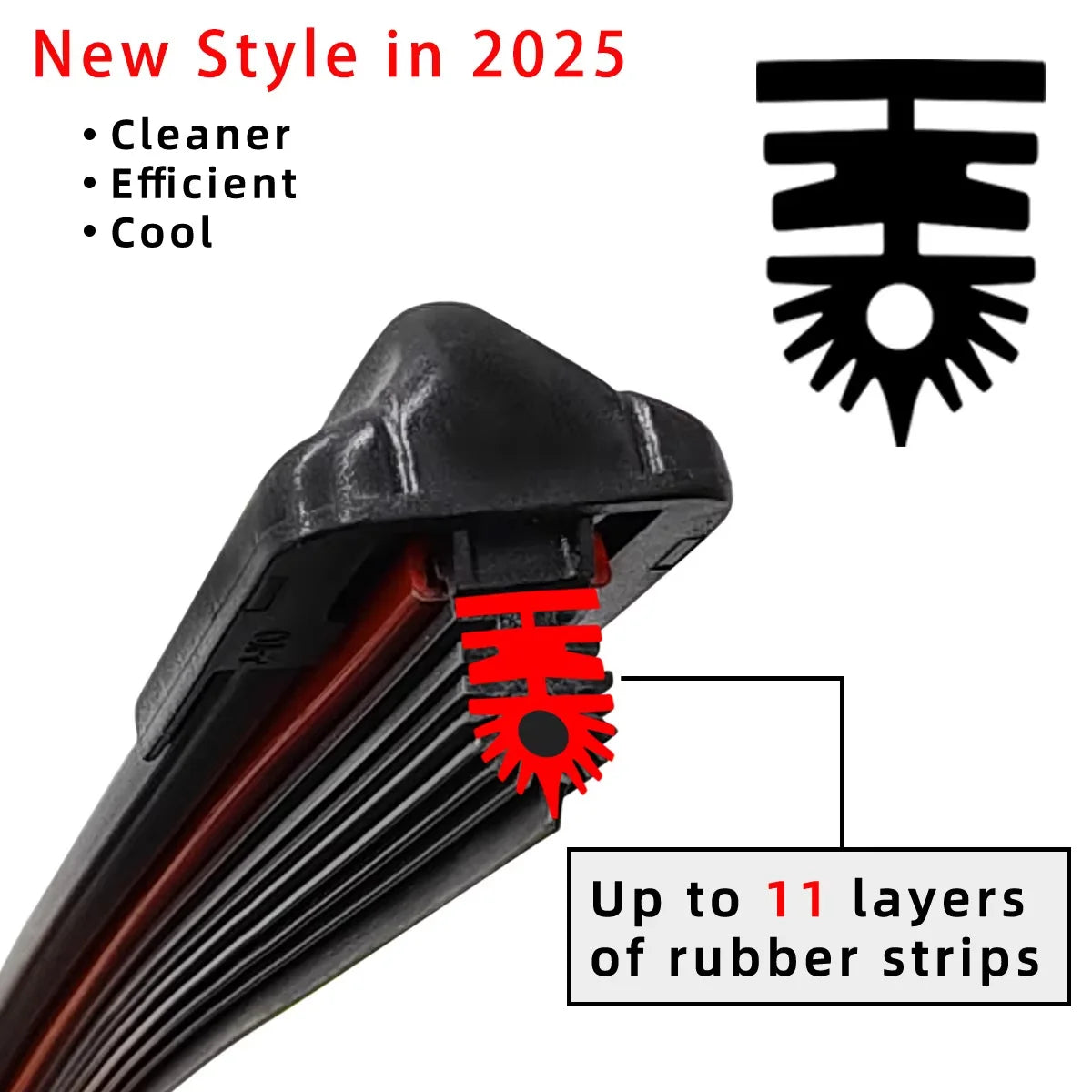 11 Layer Rubber Windshield Wiper Blade Refill Universal Car Wiper Strip