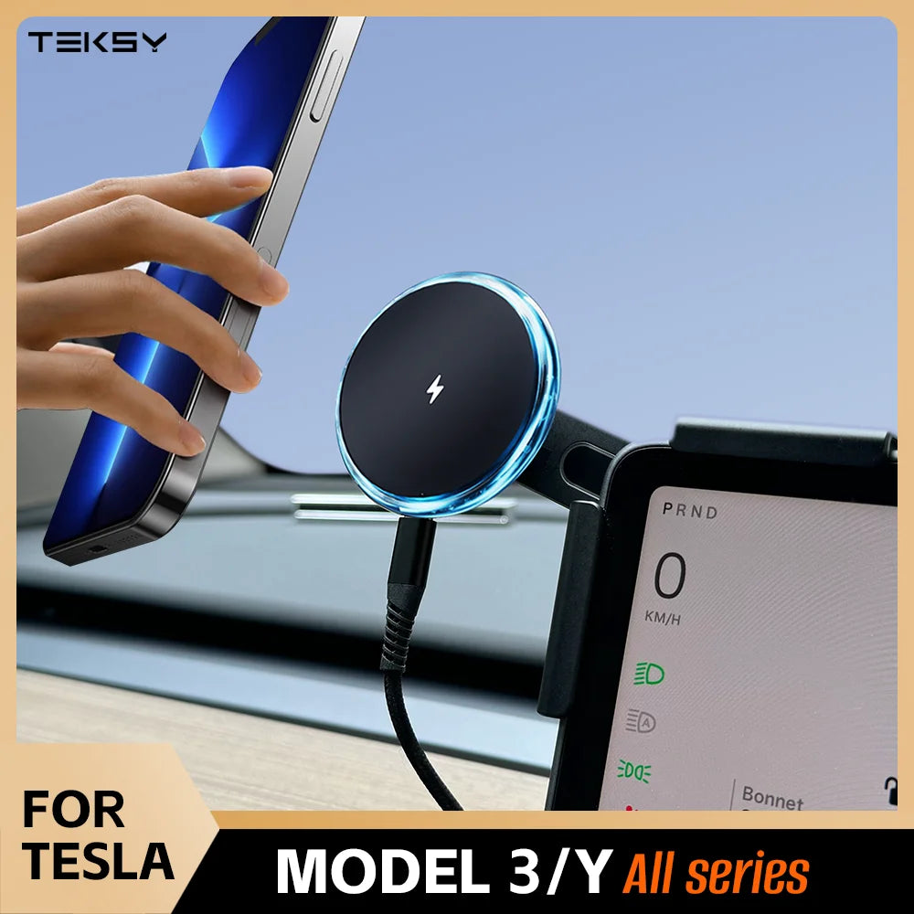 Magnetic Wireless Charging Phone Mount for Tesla - 3