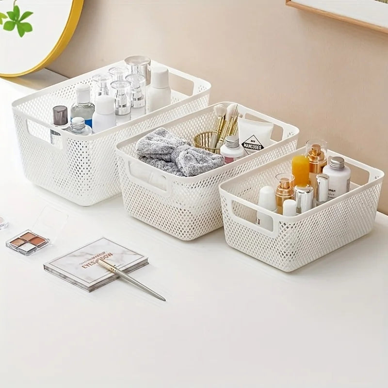 Multi-Purpose Hollow Storage Basket with Wood Handles
