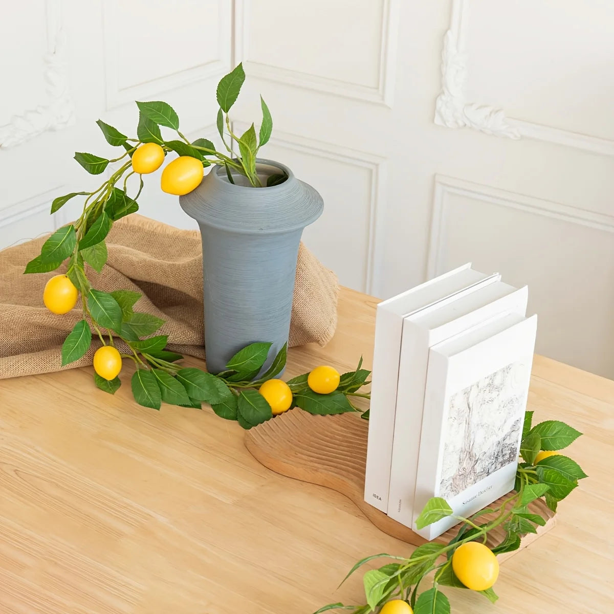 Artificial Lemon and Eucalyptus Garland for Home Decor