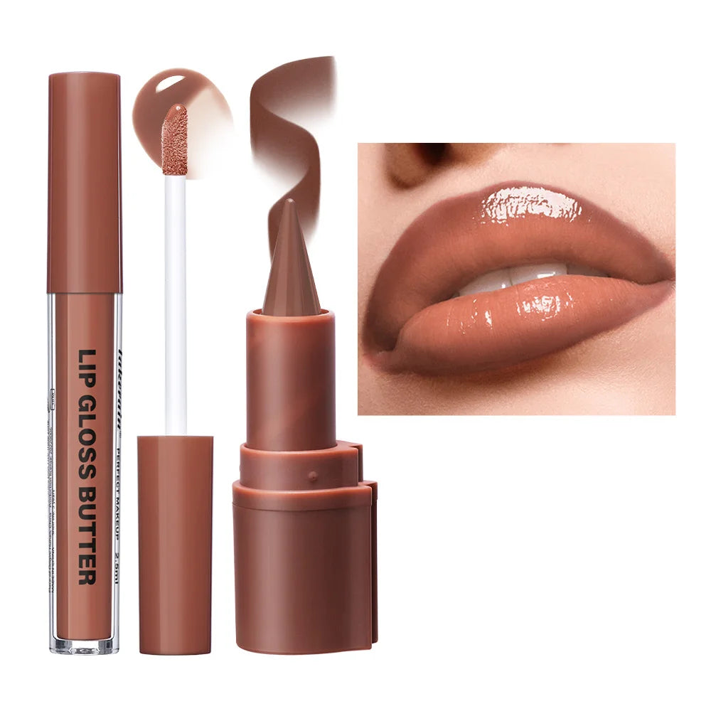 Hydrating Lip Liner and Lip Gloss Makeup Set - 14