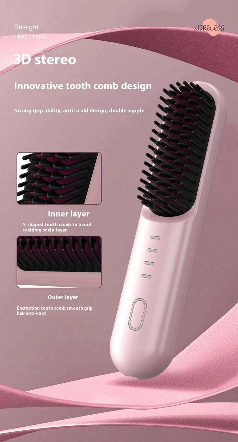 Fast Heating Cordless Hair Straightening Brush