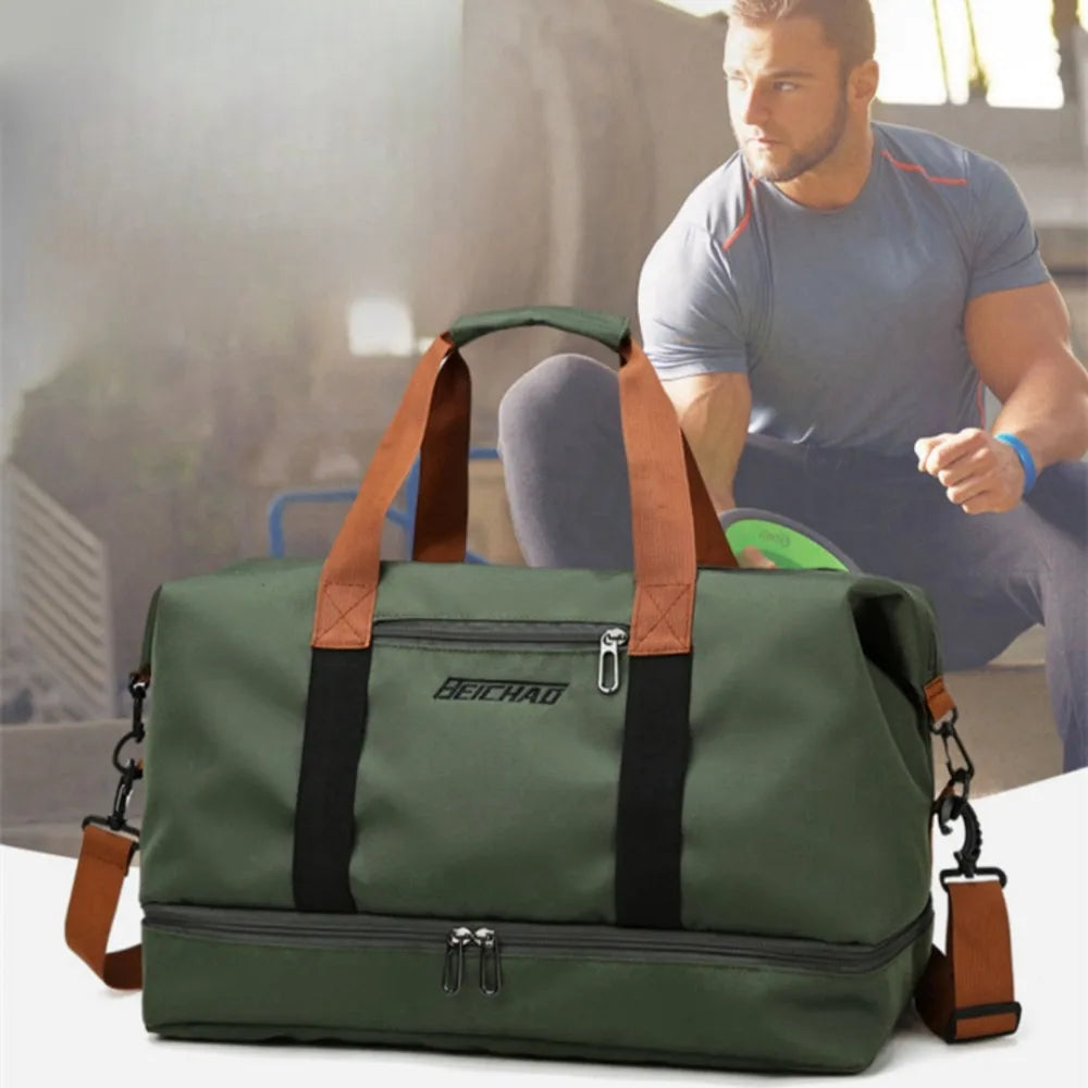Large Capacity Travel Duffel Bag with Shoe Compartment - 5