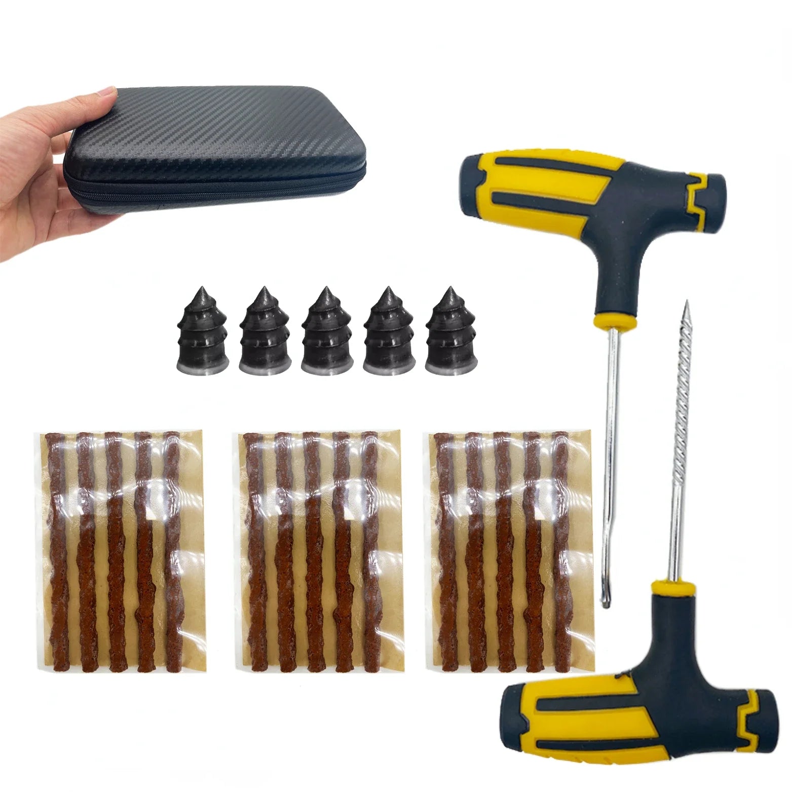 Emergency Tire Puncture Repair Kit for Cars and Motorcycles - 9