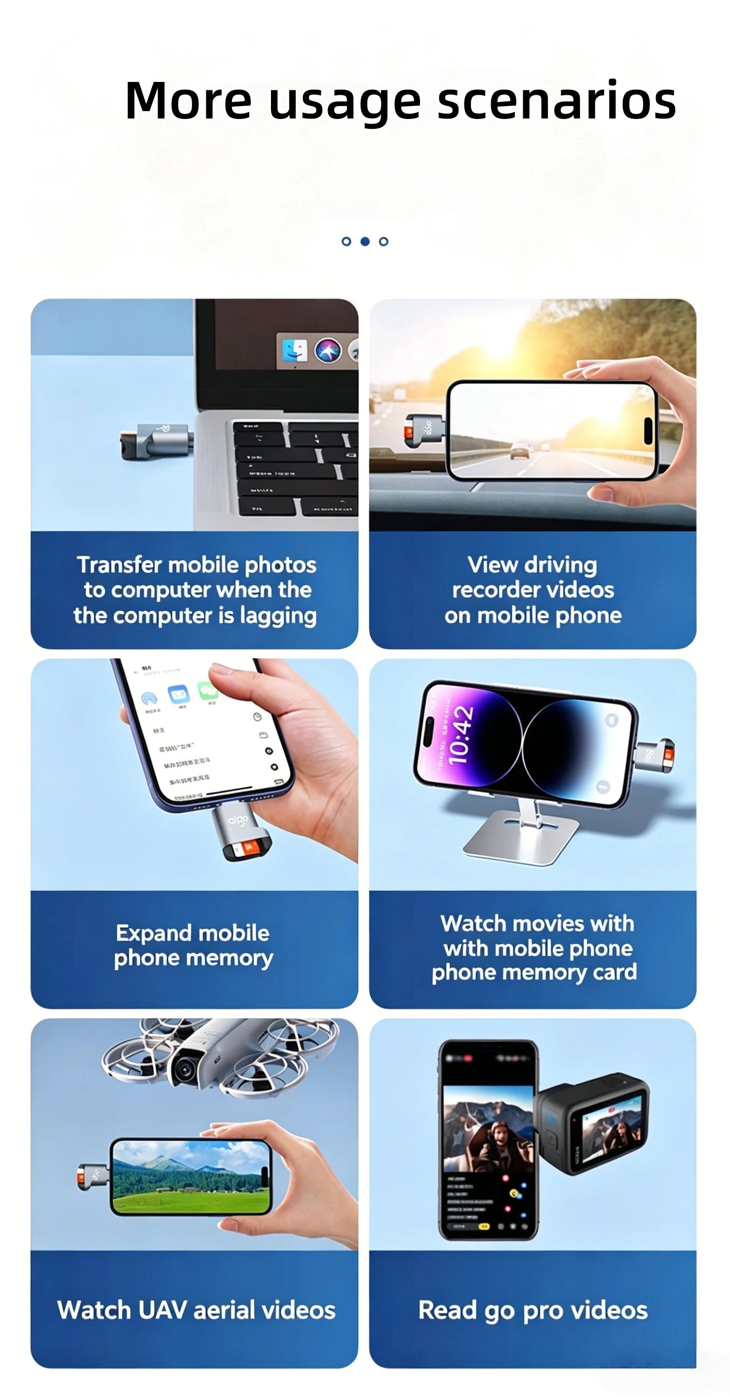 Compact USB-C External TF Memory Card Reader for Smartphones and Laptops - 13