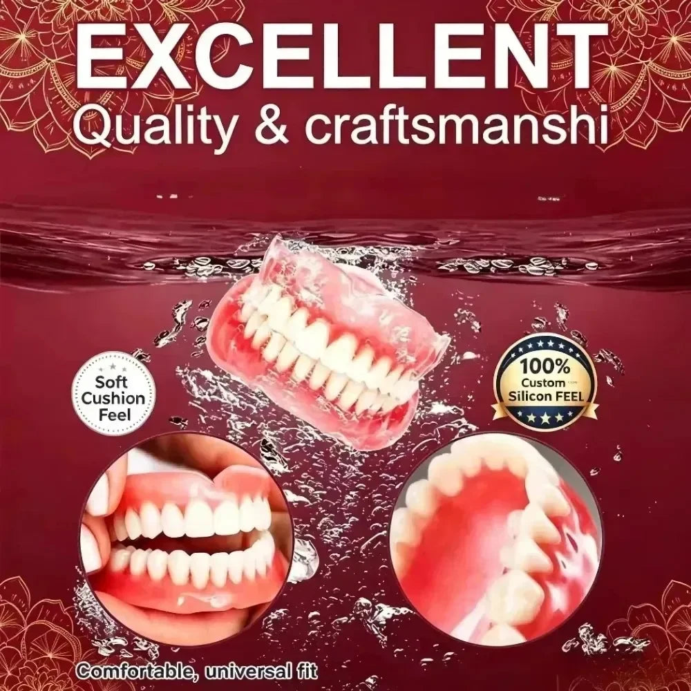 Full Mouth Soft Silicone Cosmetic Dentures Set