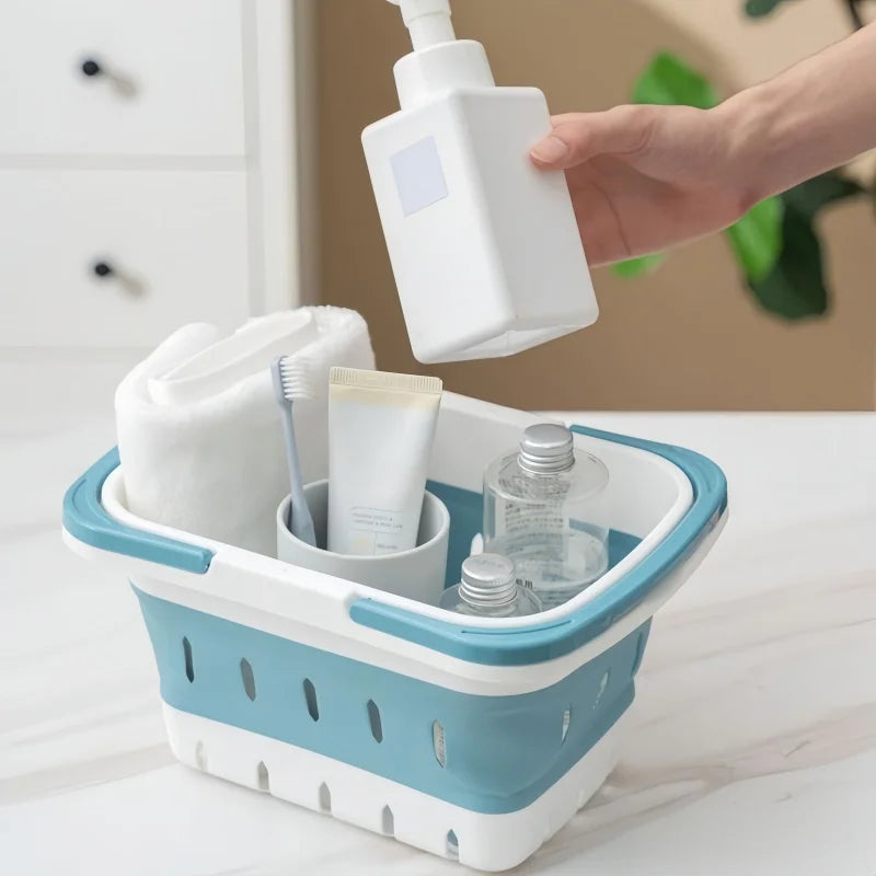 Collapsible Portable Storage Basket with Handles - 2
