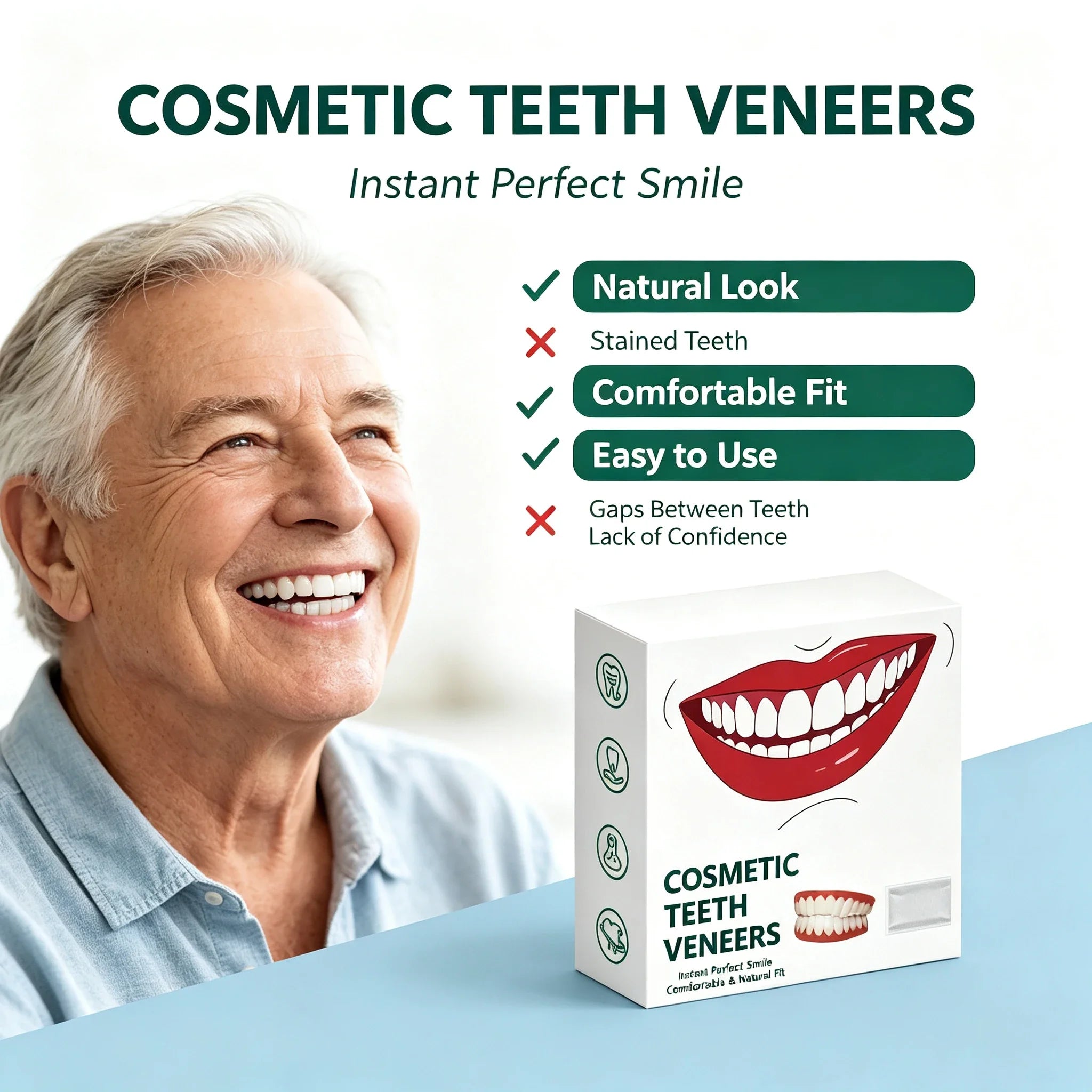 Comfortable Silicone Full Denture Set for Daily Oral Care - 10