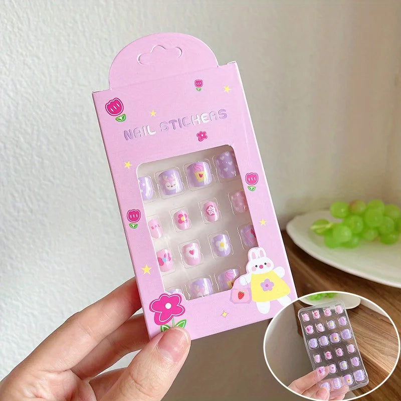 Cute Cartoon Press-On Nails for Kids