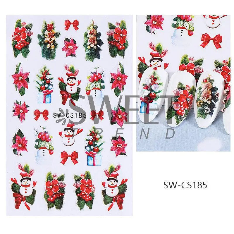 3D Christmas Cartoon Self-Adhesive Nail Art Decal Stickers