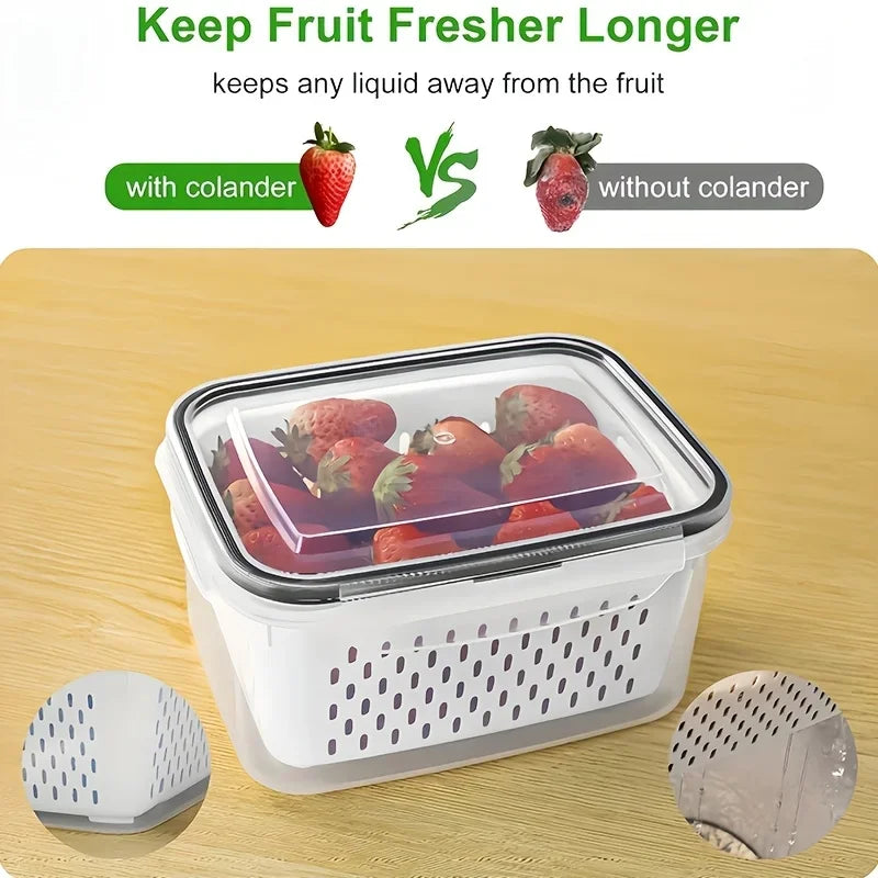 9-Piece Fruit and Vegetable Storage Container Set with Strainers - 5