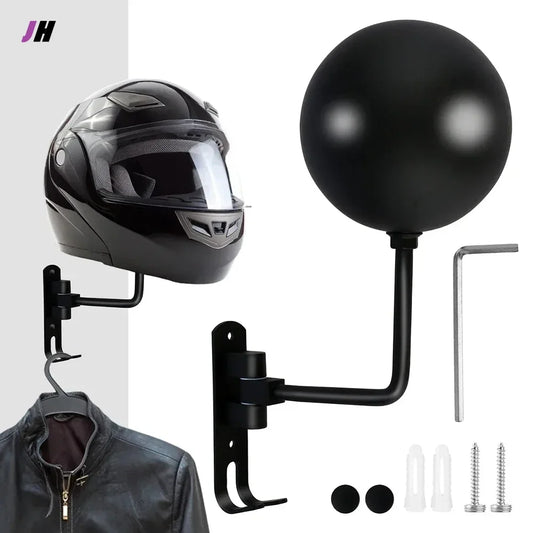 Wall Mounted Helmet Holder Rack 180 Degree Rotating Display Hanger