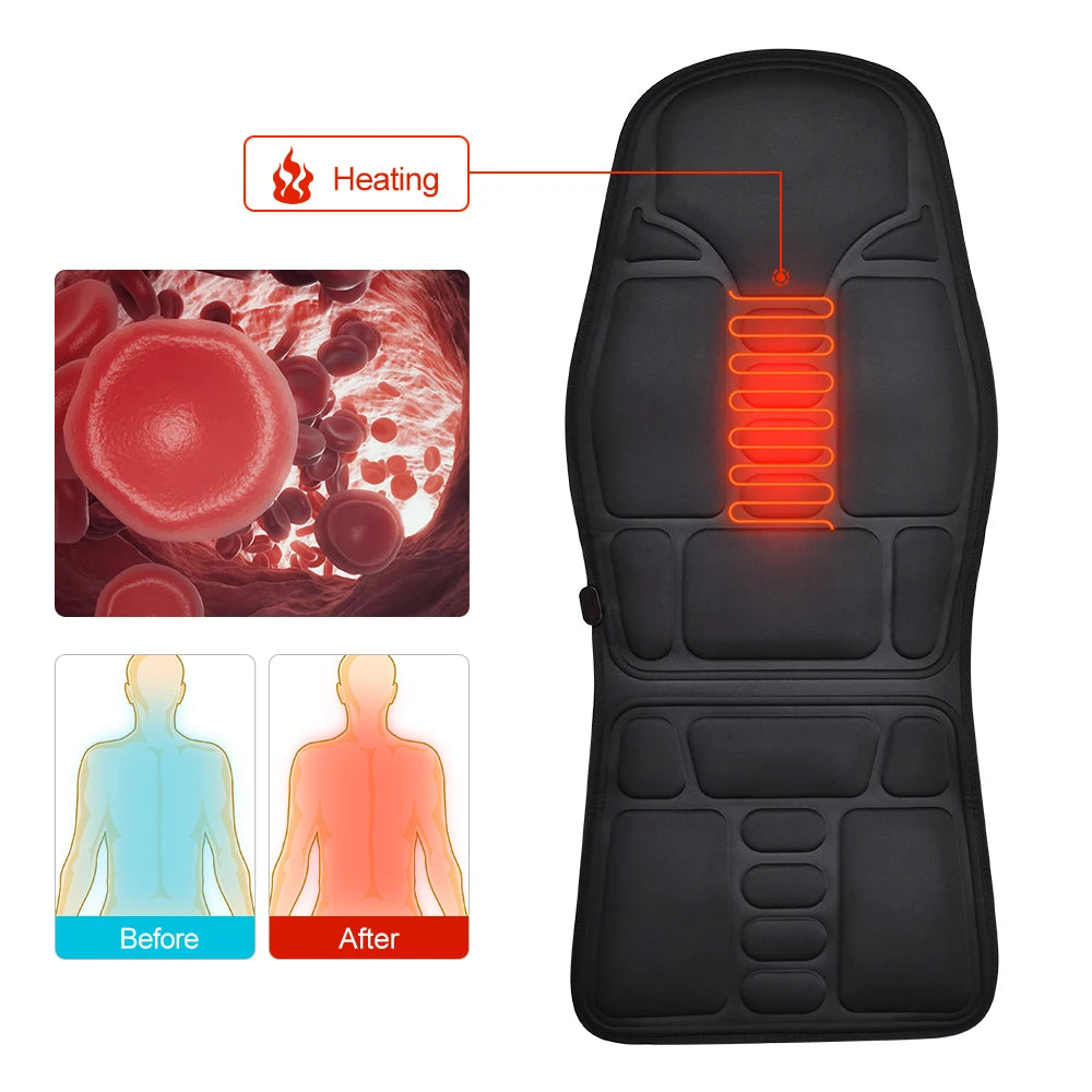 Full-Body Heated Vibrating Massage Chair Cushion