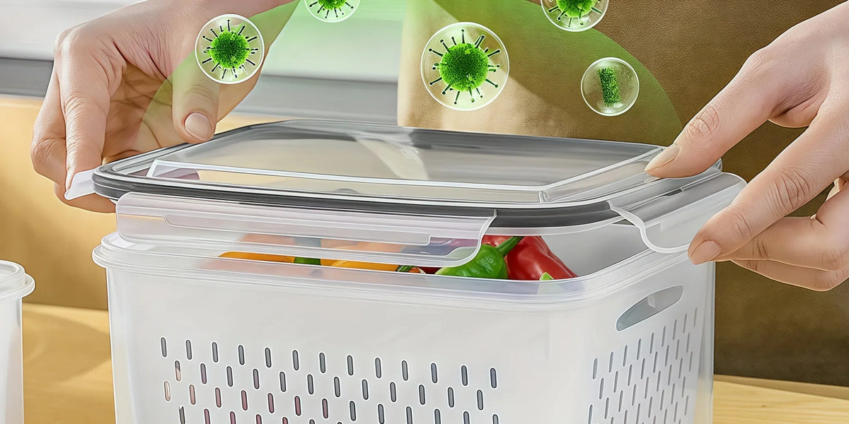 9-Piece Fruit and Vegetable Storage Container Set with Strainers