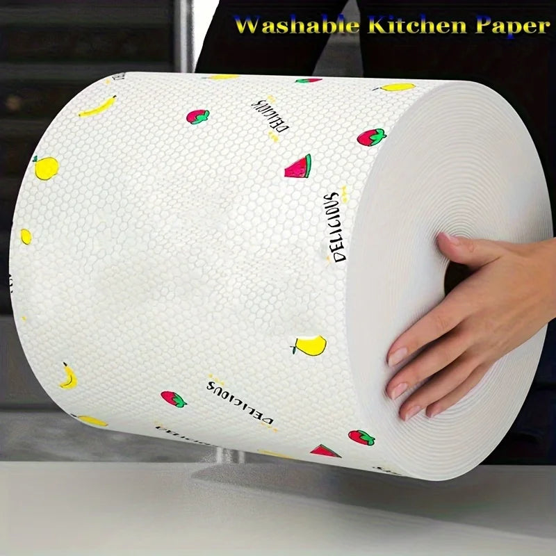 Reusable Kitchen Cleaning Cloths Washable Non Woven Dish Rags Roll - 1