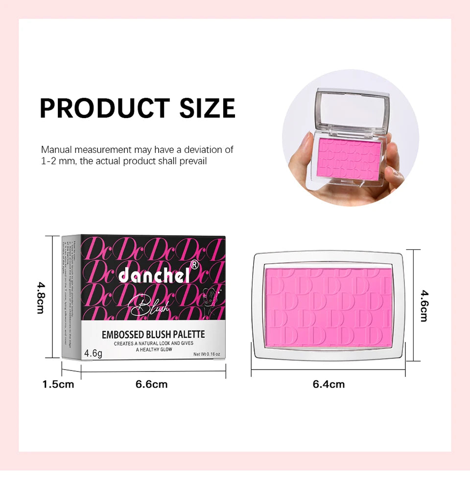 Matte Embossed Pigmented Face Blush Palette - 15