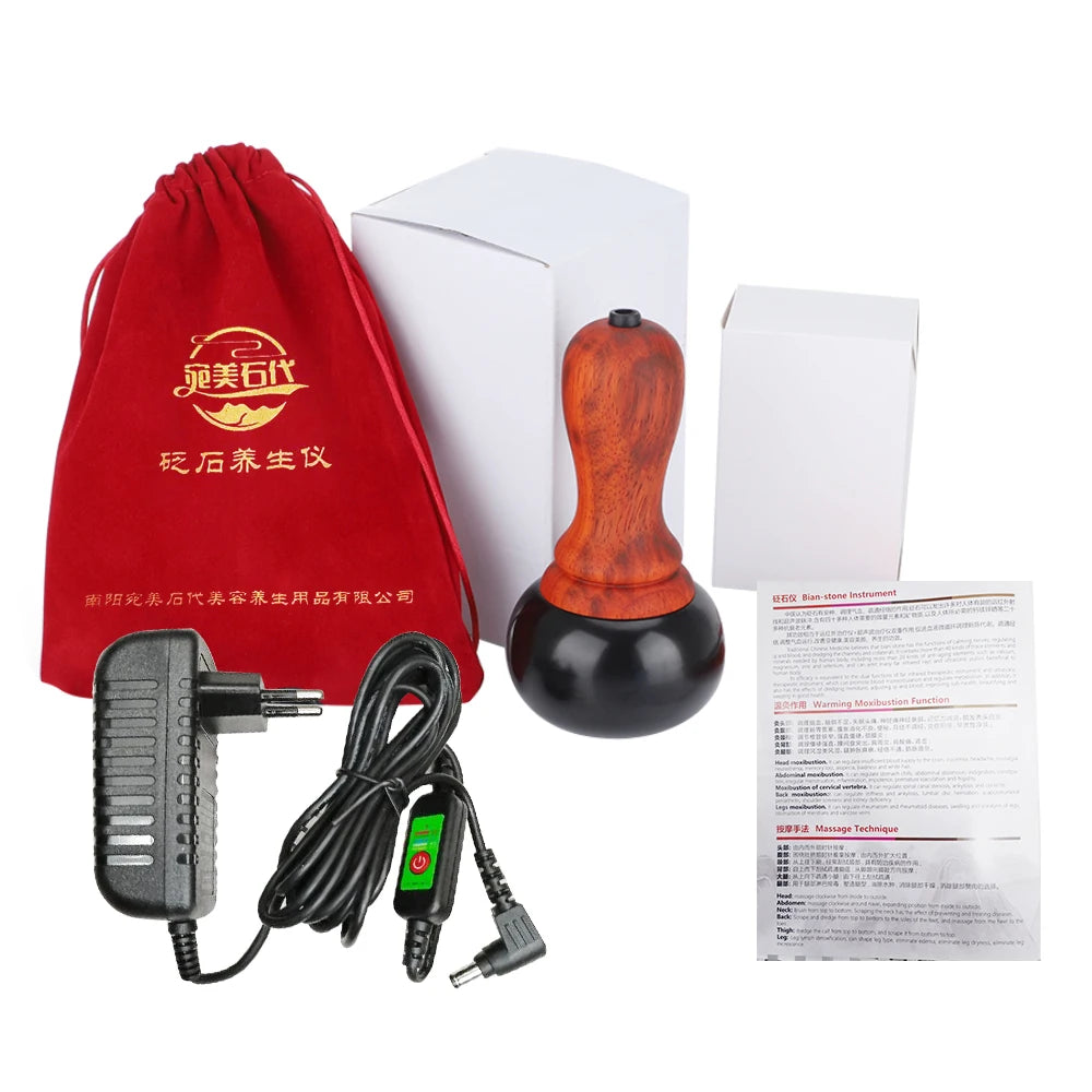 Electric Bianstone Hot Stone Gua Sha Massager for Body Pain Relief - 14