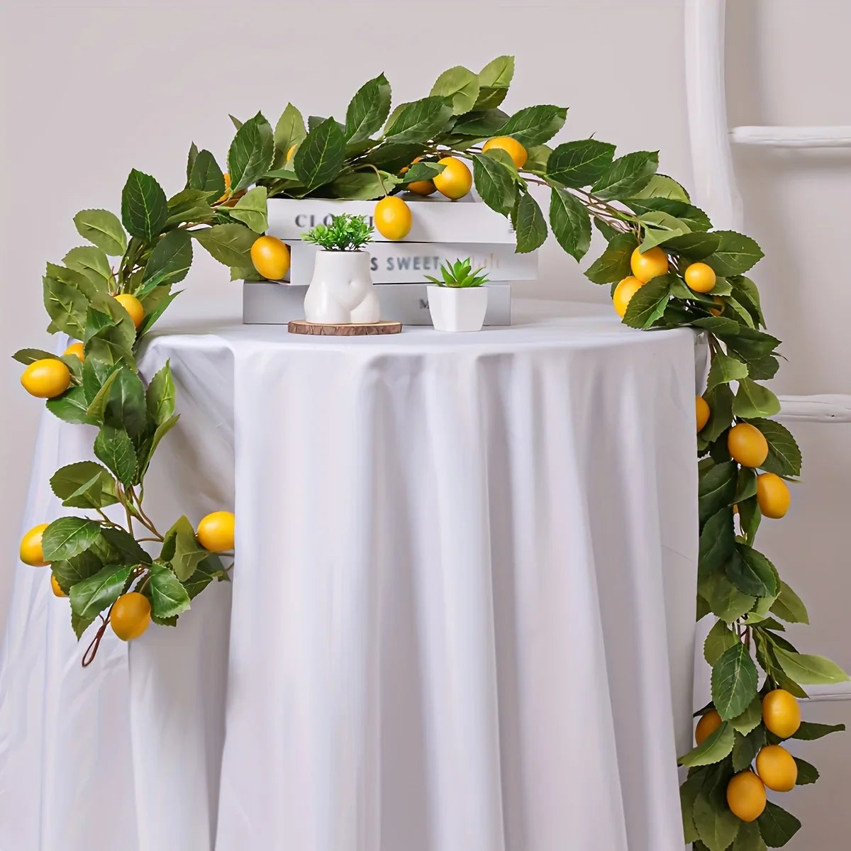 Artificial Lemon and Eucalyptus Garland for Home Decor
