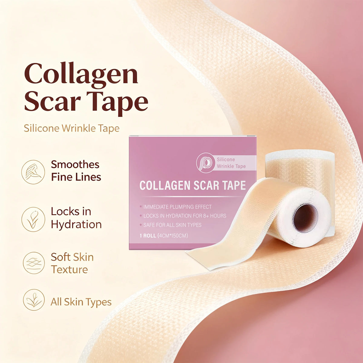 Silicone Collagen Scar Tape for Wrinkles and Blemish Coverage