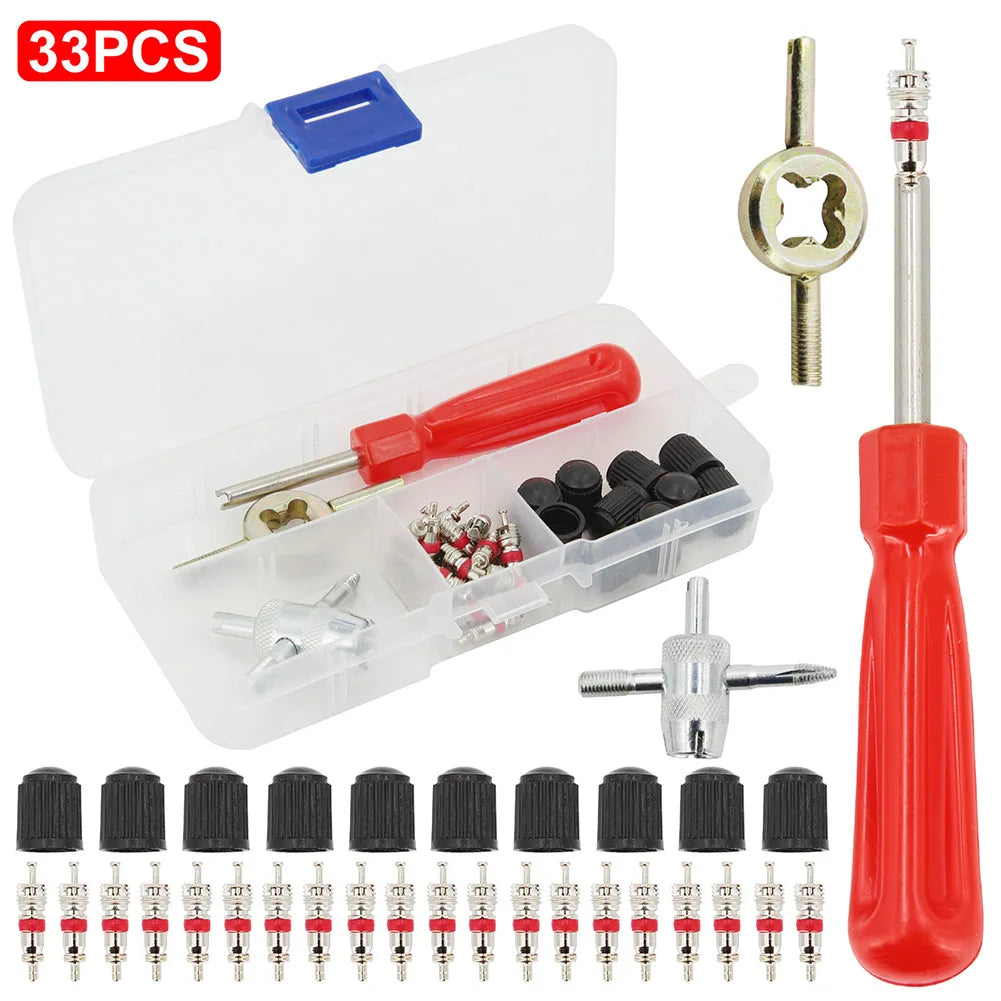 33-Piece Tire Valve Core Repair and Installation Tool Kit - 6