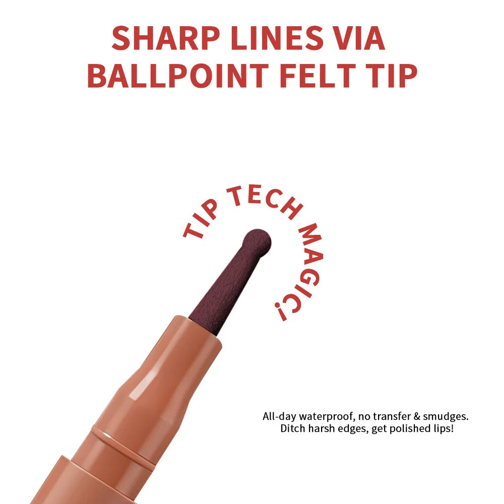 Waterproof Long-Lasting Felt-Tip Lip Liner Stain - 4