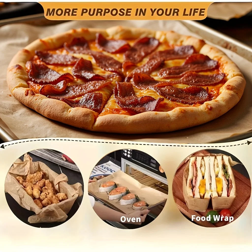 Non-Stick Unbleached Parchment Paper Sheets for Baking and Air Frying - 6