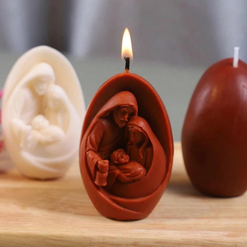 3D Jesus Nativity Silicone Mold Aromatherapy Candle Soap Making Tool