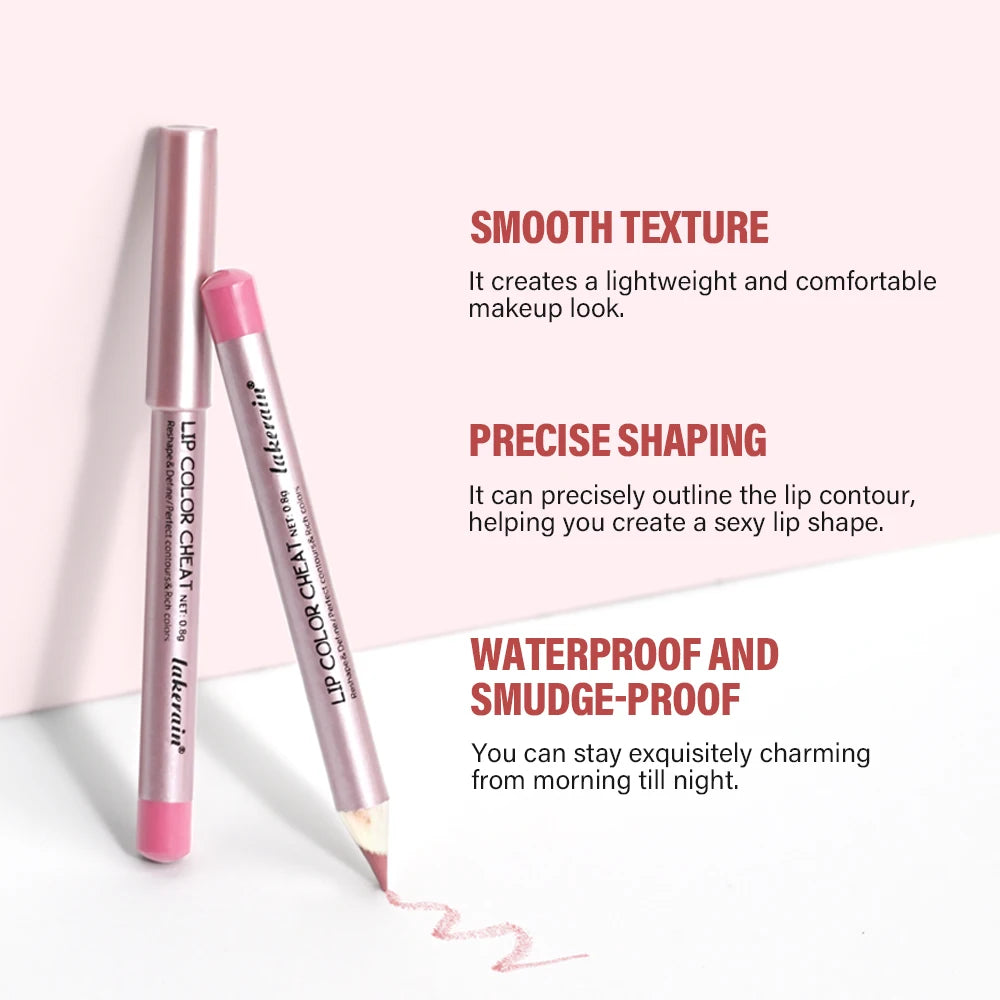 Waterproof Matte Lip Liner Pencil Set - 4